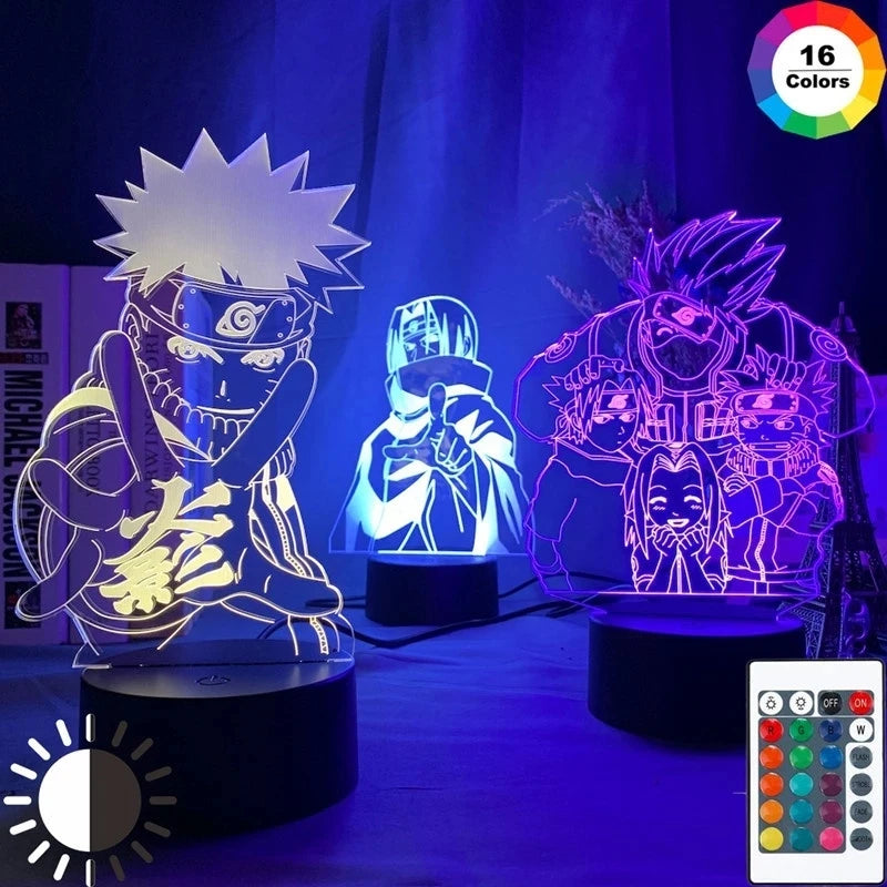 Abajur Luminária do Naruto de Led Com 16 Cores