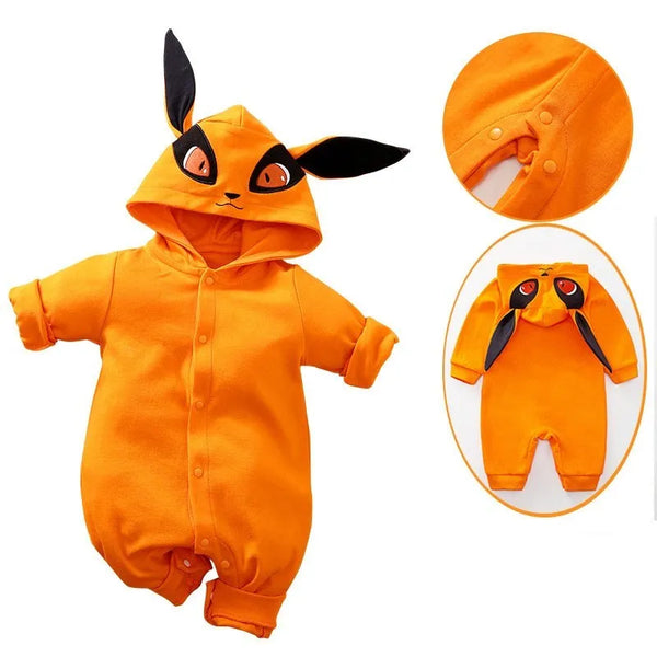 Roupinha Pijama Cosplay da Raposa Kurama de Naruto para Bebê 0-18 meses